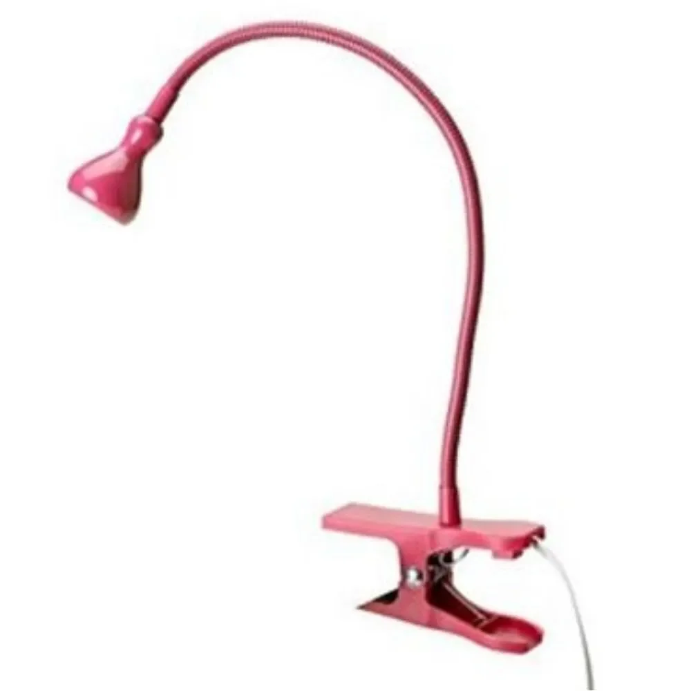 💜IKEA Pink Bendable Neck Clamp-on Reading Bed/Desk LED Light